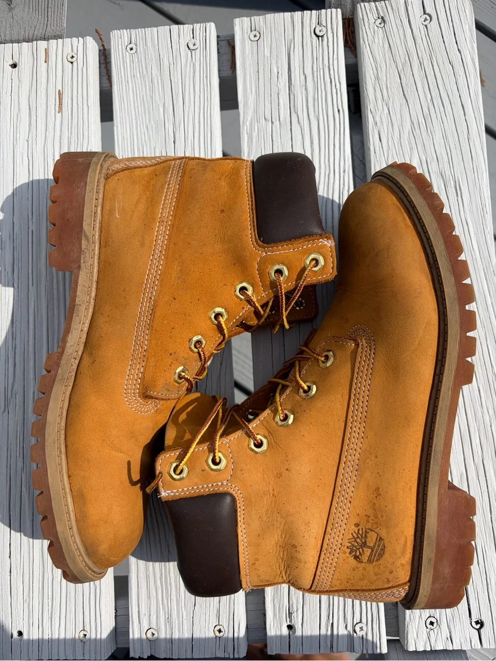 Timberland Wheat Tan Lace-Up Nubuck Boots